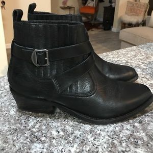 All Saints Black Leather Booties